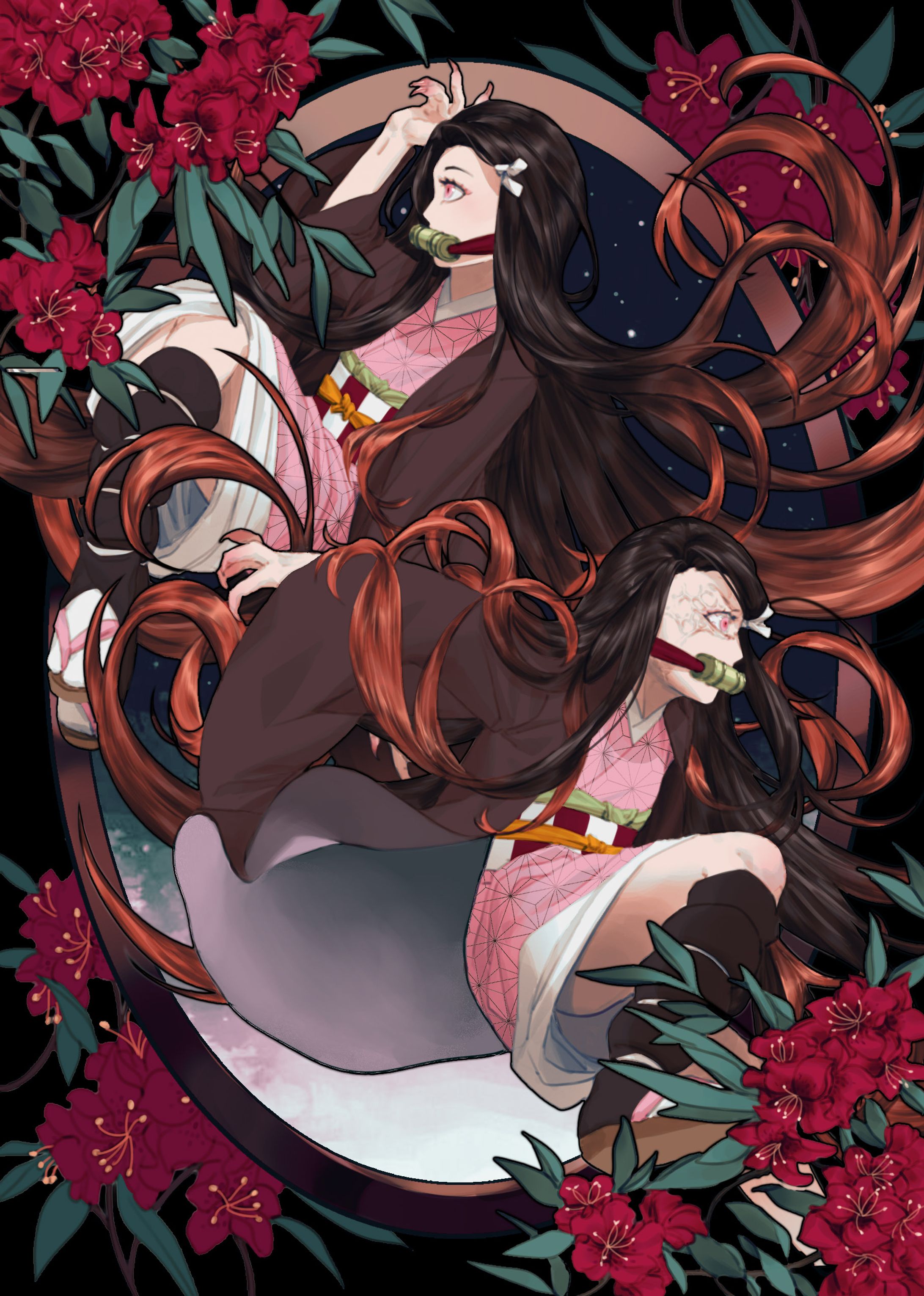 kimetsu no yaiba flower zine illustration-1