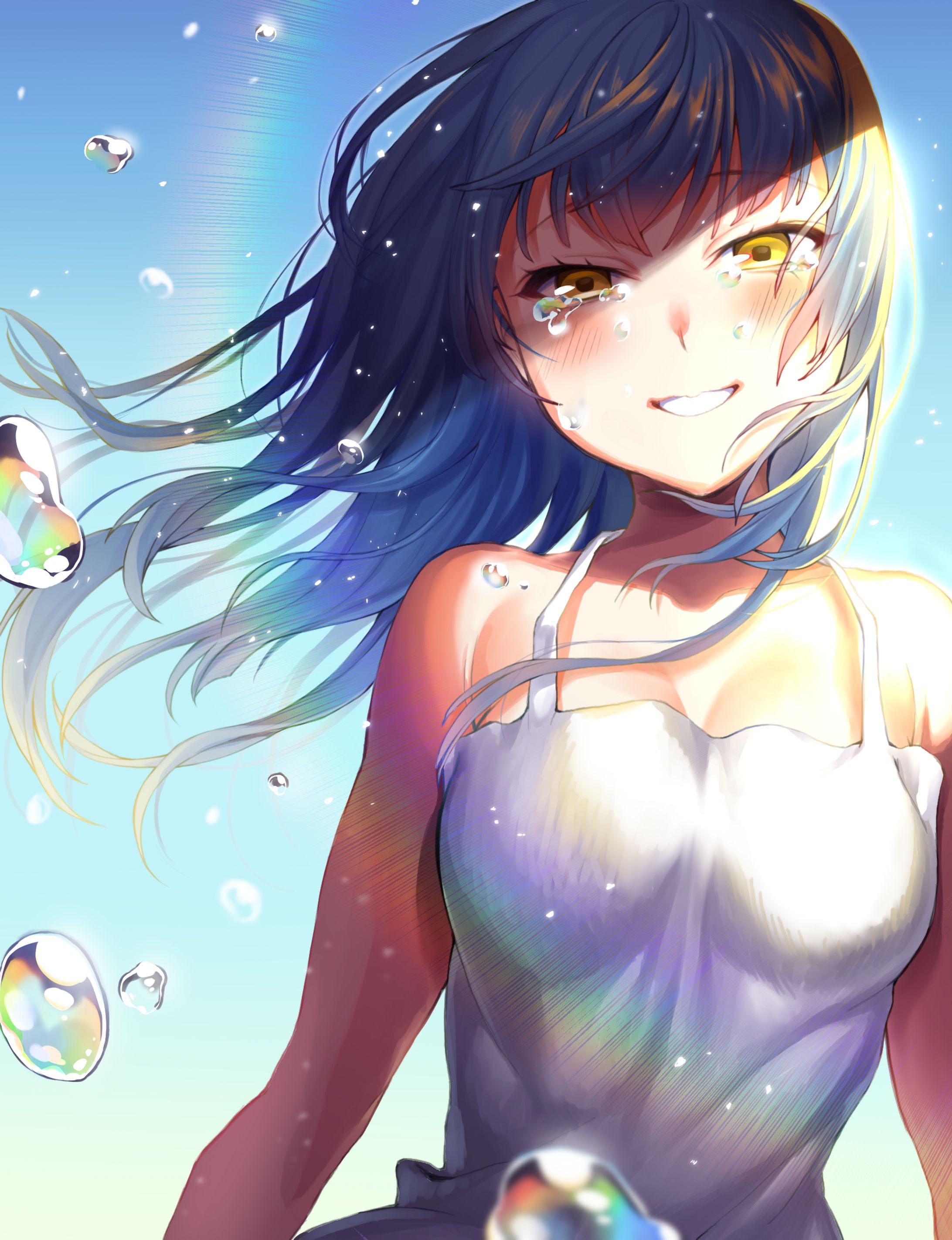 創作イラスト「涙は滝のように」　2019年1月-1