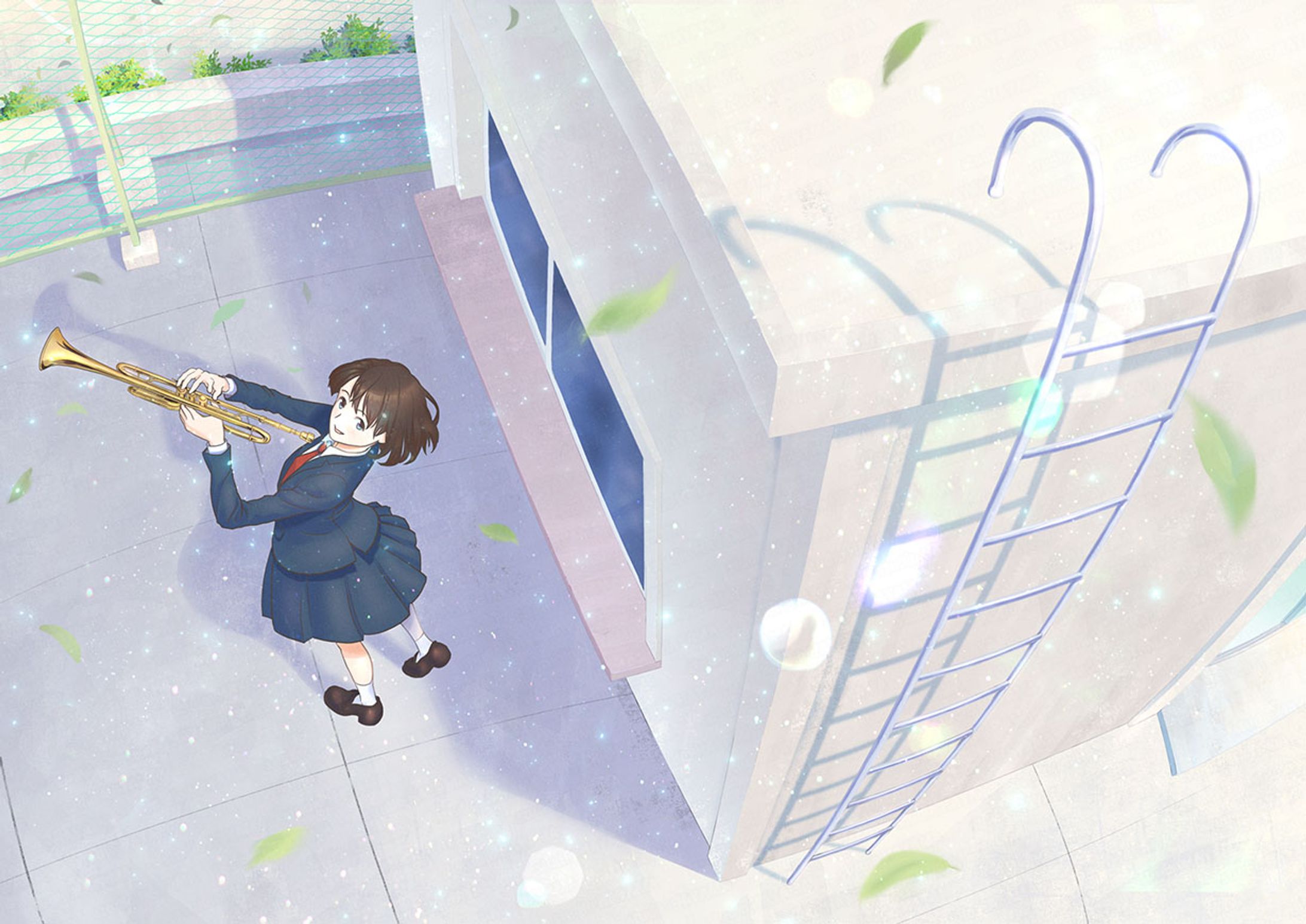 「学校の屋上にいる吹奏楽部」-1