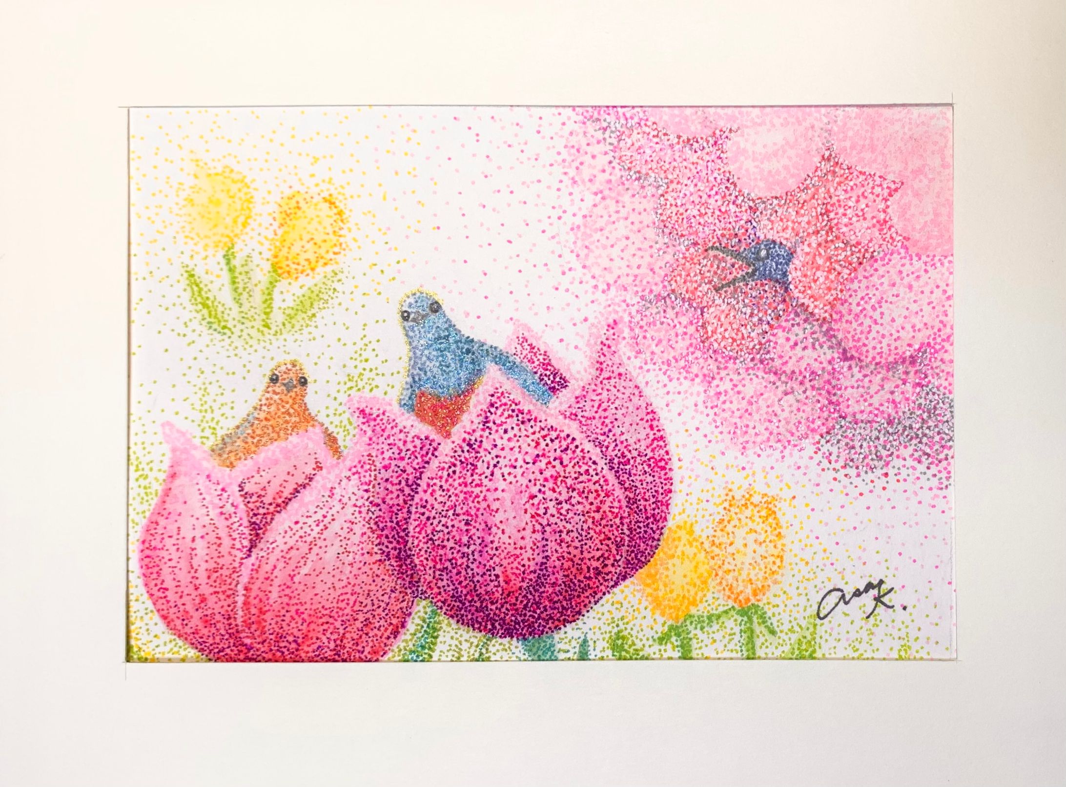 花遊びの鳥たち-1