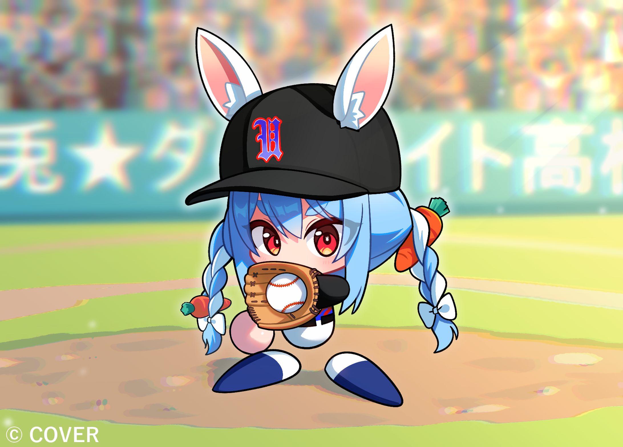 パワプロ ケモミミリーグ 兎田ぺこらさんのサムネイルイラスト-1