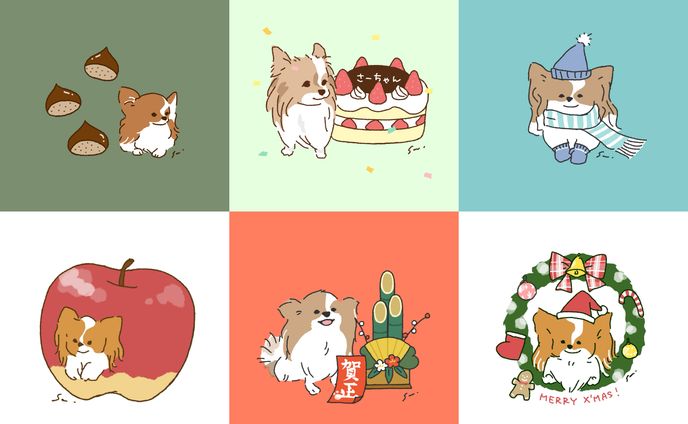 ペットの似顔絵アイコン