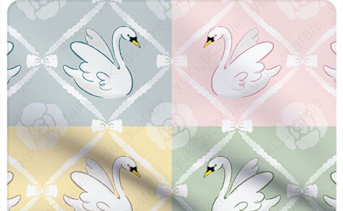 ファンシーなリボンと白鳥