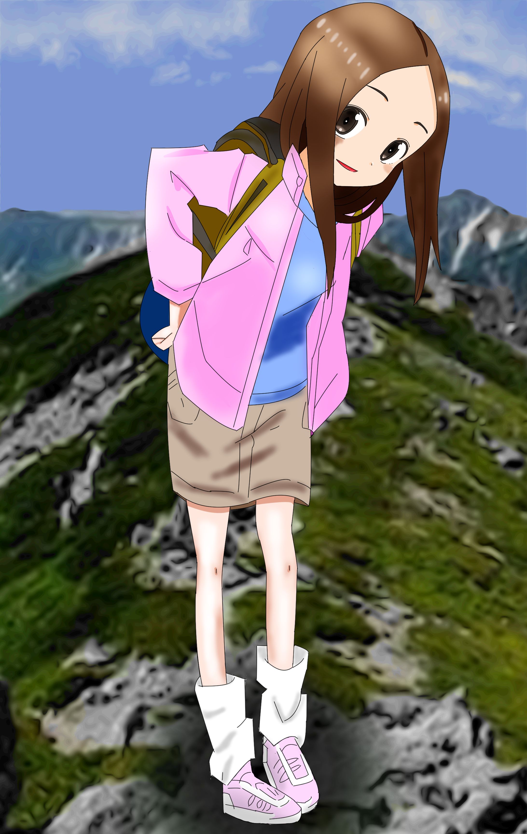 登山ガール高木さん　ほら西片　まだ登ったばかりだよ！-1