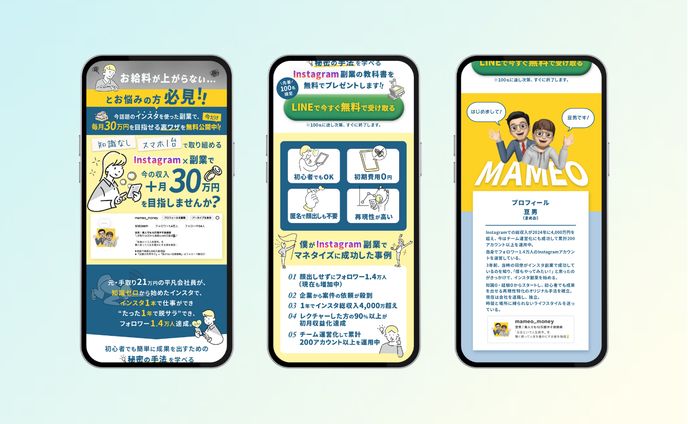 ランディングページ、実績