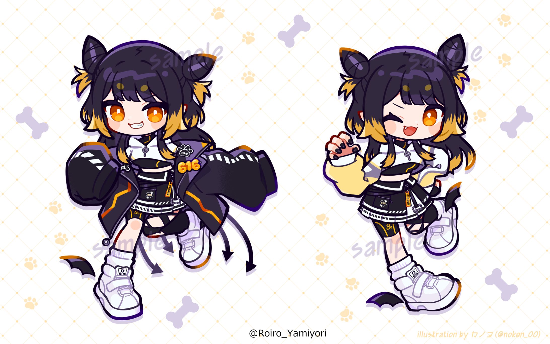 【works】MEWLIVE所属 闇依ろいろ様デフォルメイラスト-1