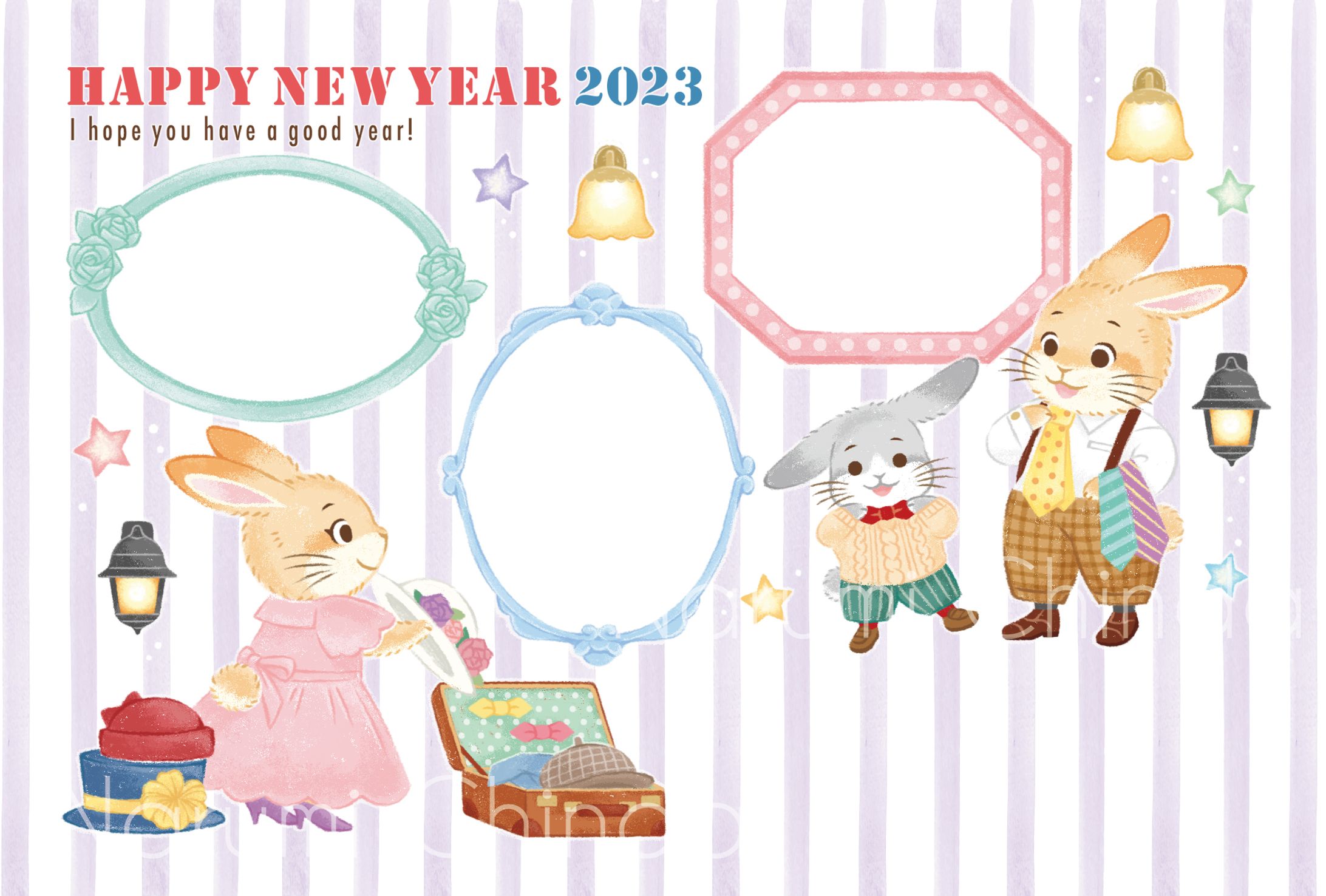 2023年 卯年年賀状デザイン-1