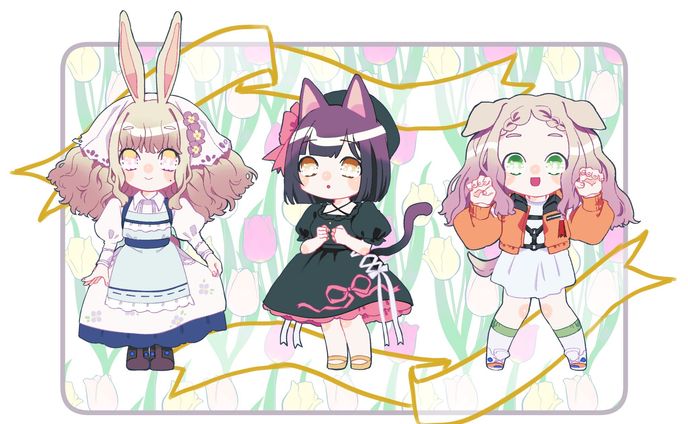けもみみの女の子SDキャラクター
