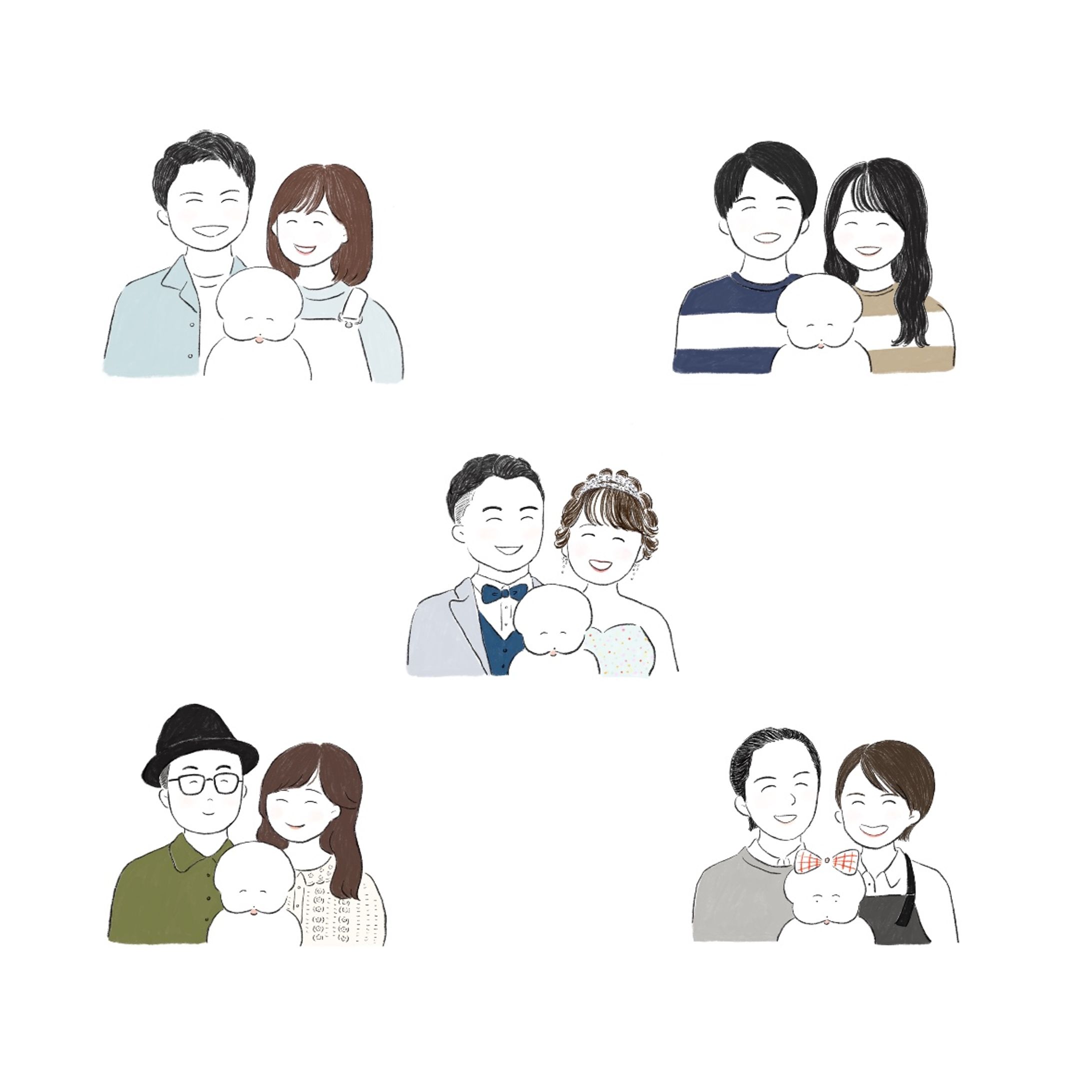 ペア似顔絵-1