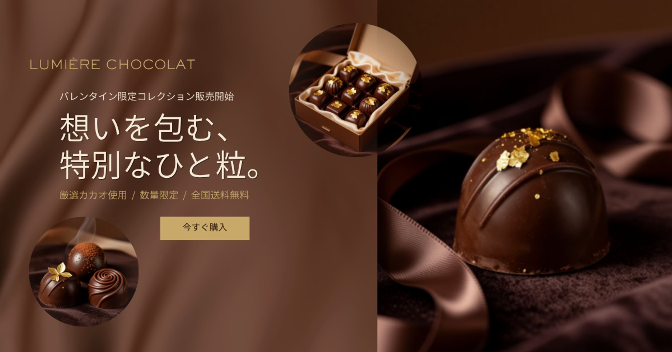 高級チョコレートブランド バレンタインキャンペーンバナー（架空案件）-1