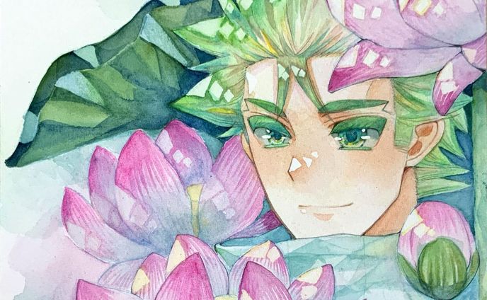 漫画、透明水彩