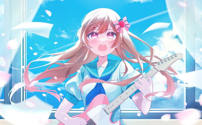 めぐ🍓様「教室に青」歌ってみたMVイラスト