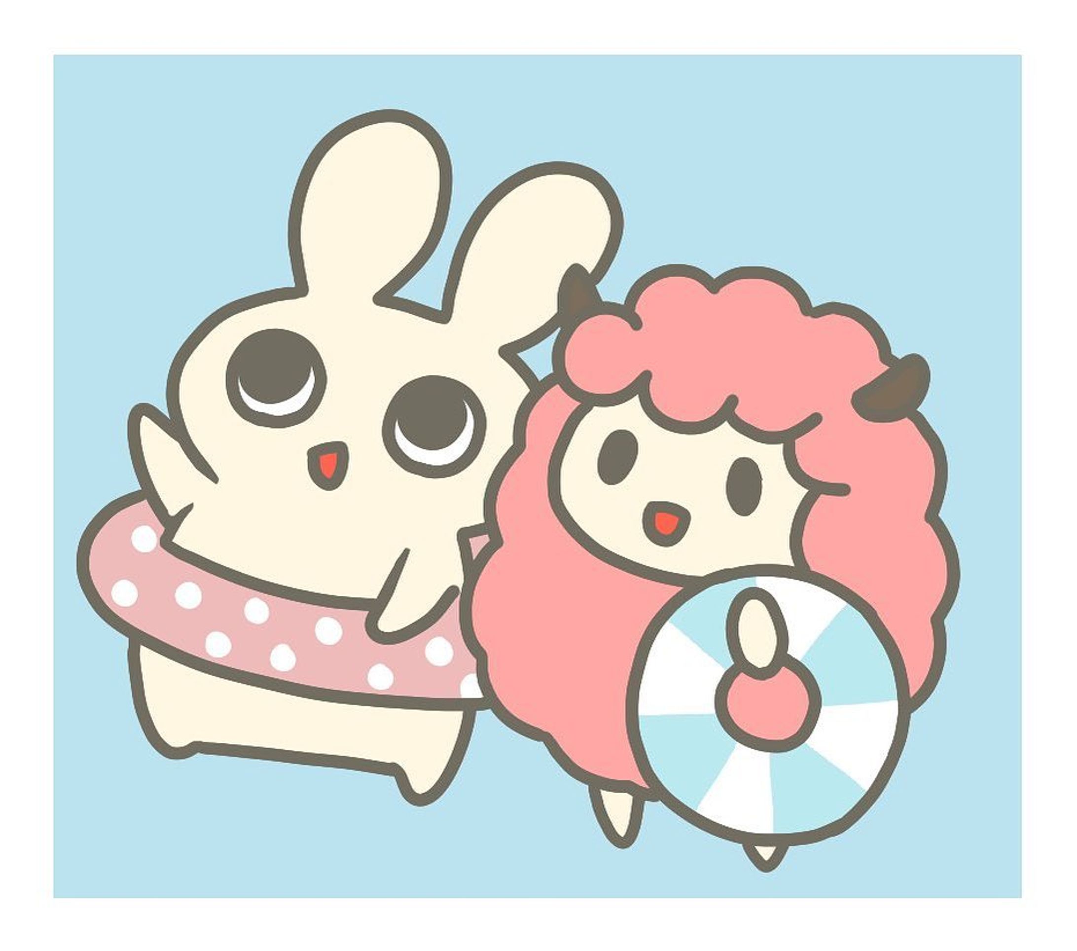 ひつじさんのうきわ、絶対サイズ間違ってる
#イラスト #オリジナルイラスト #うさぎ #ひつじ #海の日-1