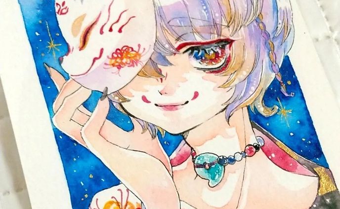 #ちいさなTetoTeto展03 ⁡
きつねのきみ🦊⛩️

⁡⁡#illustration #illust #illustgram #art #animeart #artwork #painting #watercolor #イラスト #手描きイラスト #アナログイラスト #創作  #創作イラスト #オリジナル  #オリジナルイラスト #透明水彩  #水彩 #水彩画 #イラストグラム #イラスト好きな人と繋がりたい  #狐面  #和服