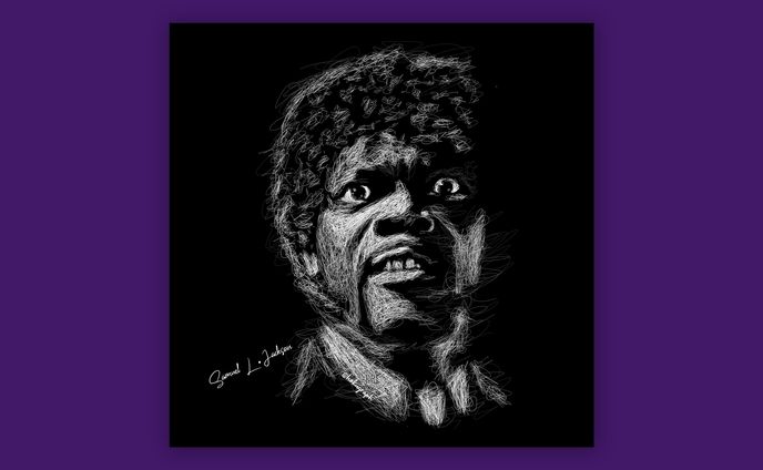 Samuel L Jackson Scribble Art