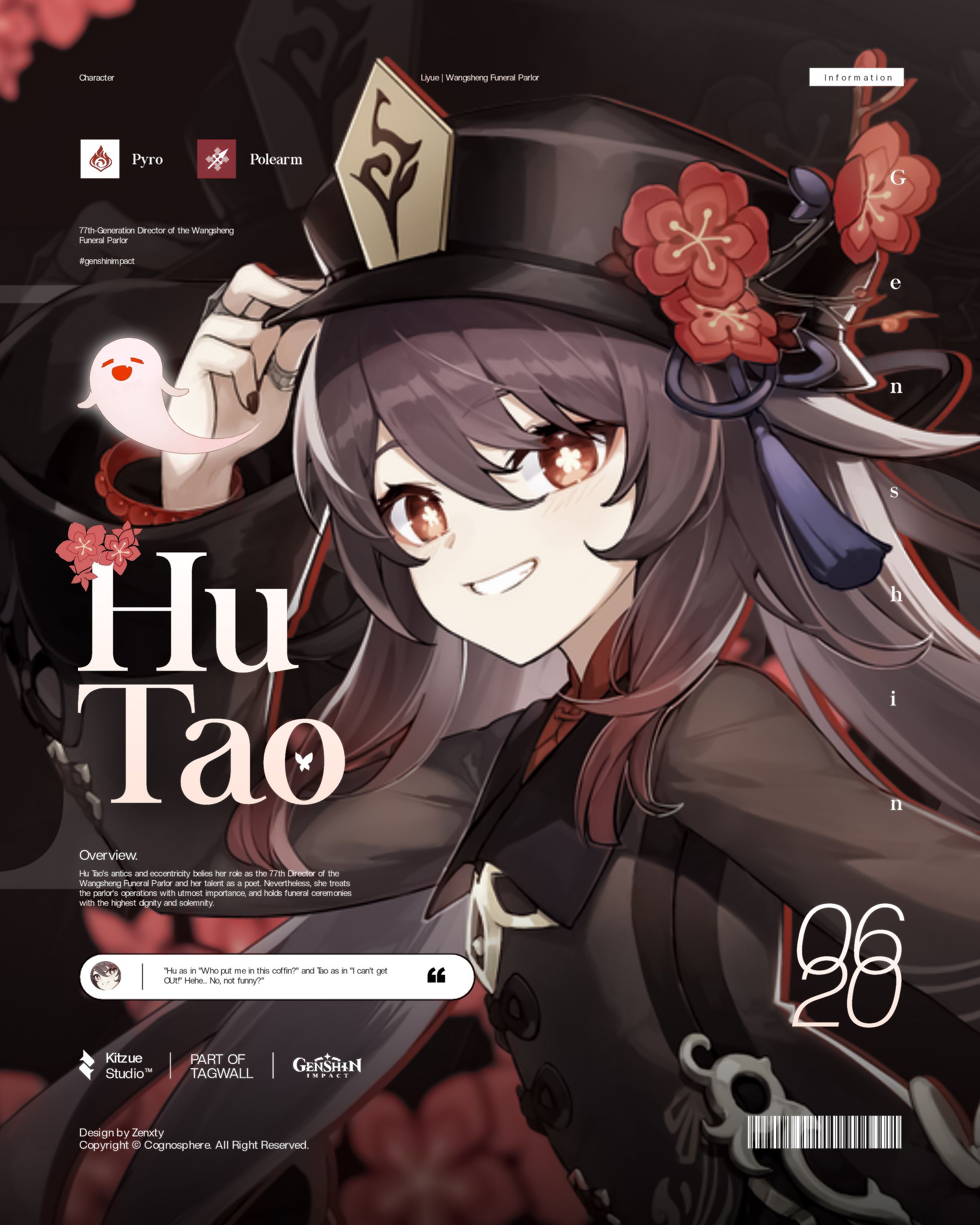 Hu Tao Poster GFX Design-1