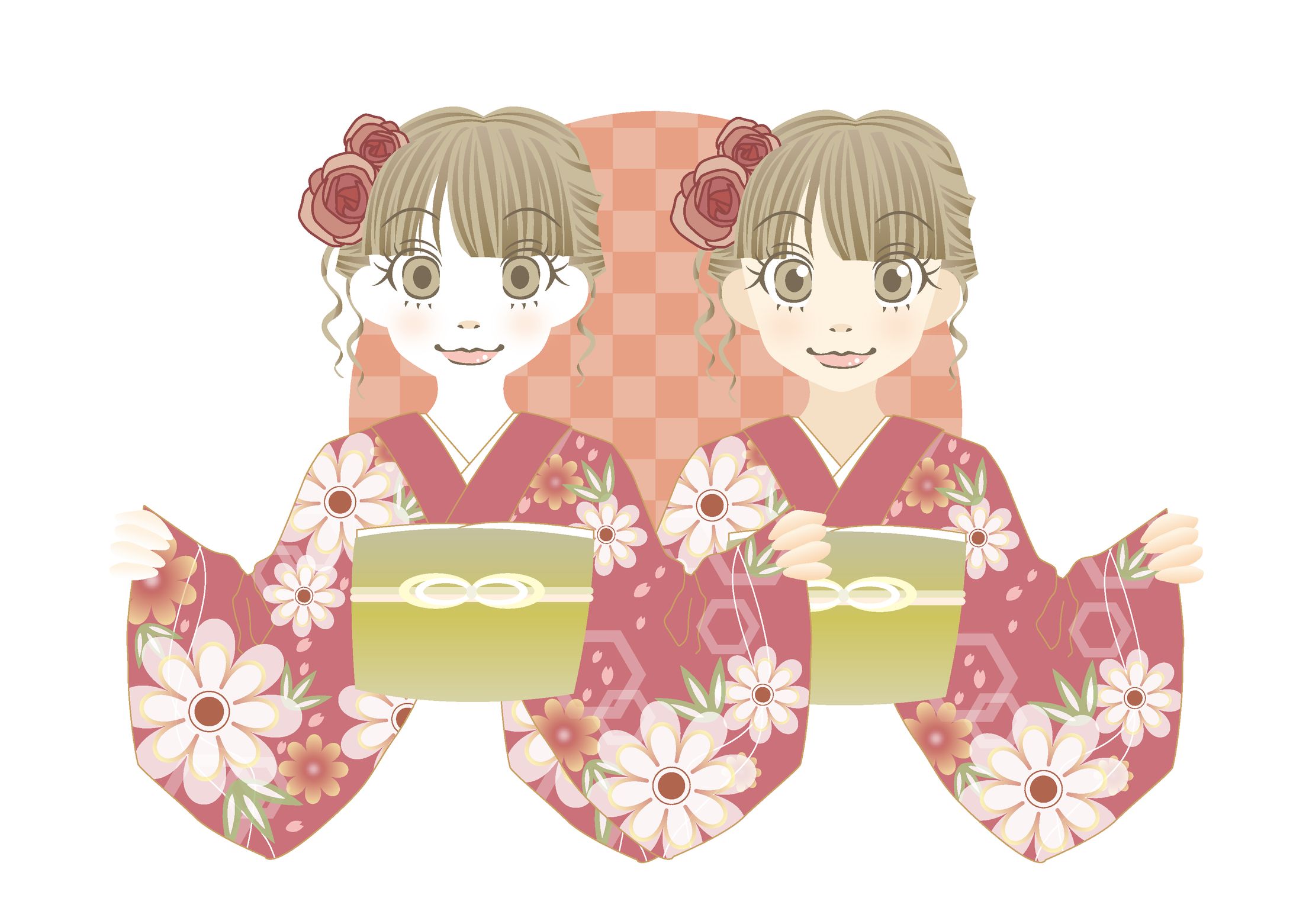 成人式　振袖イラスト-1