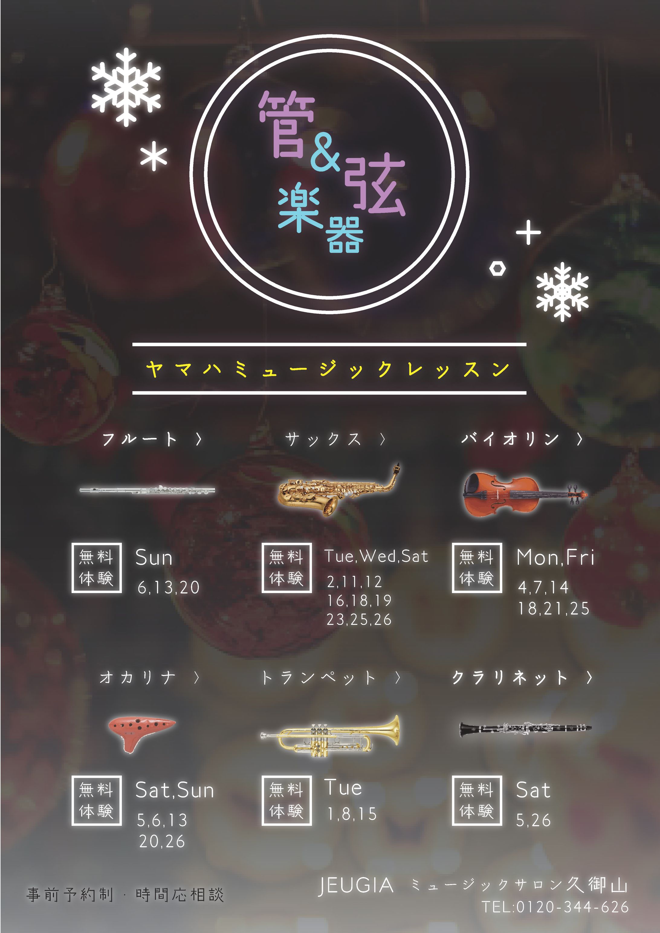 管弦楽器体験レッスン募集-1