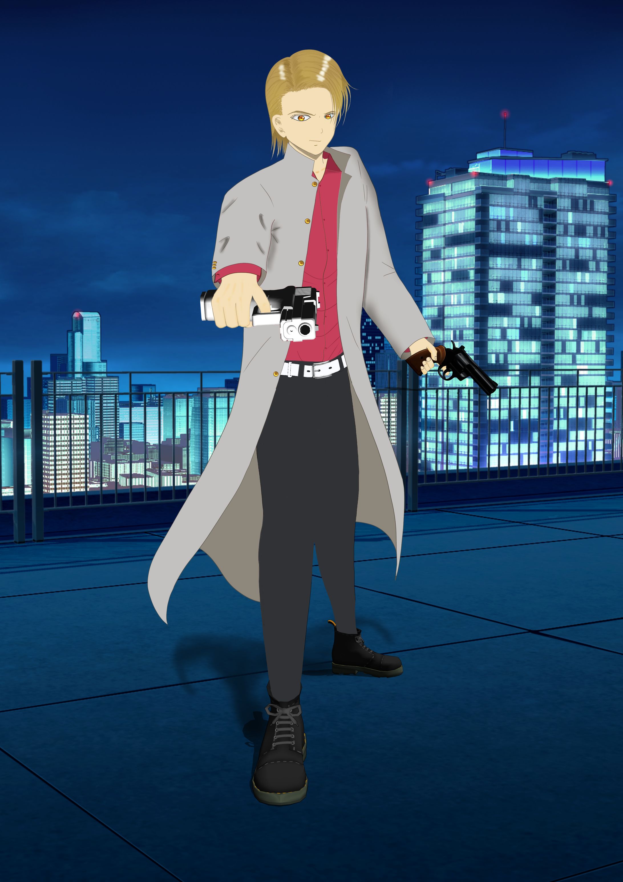 A man aiming a handgun-1