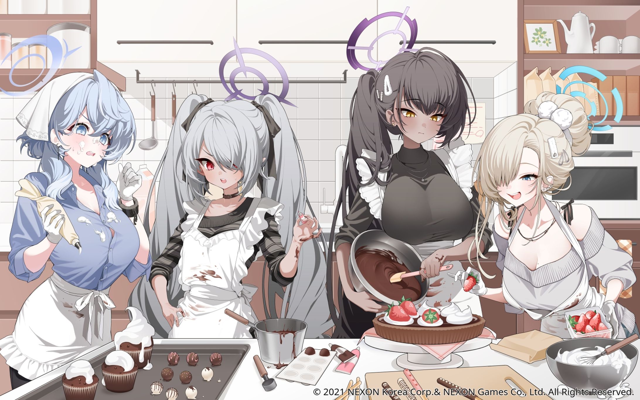 Blue Archive-Cafe memorial バレンタイン限定グッズ用イラスト-1