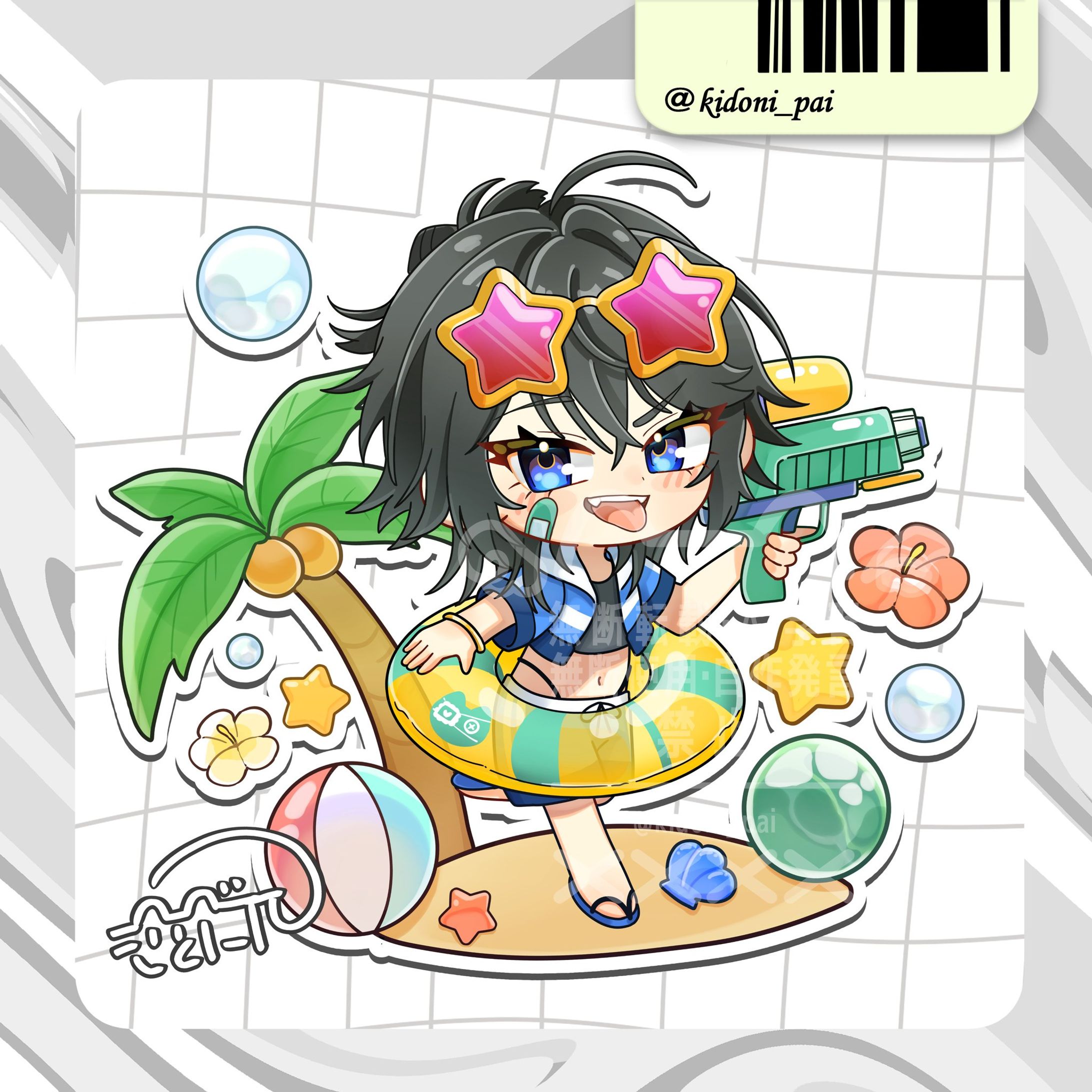 【オリジナル】水着量産SDイラスト-1