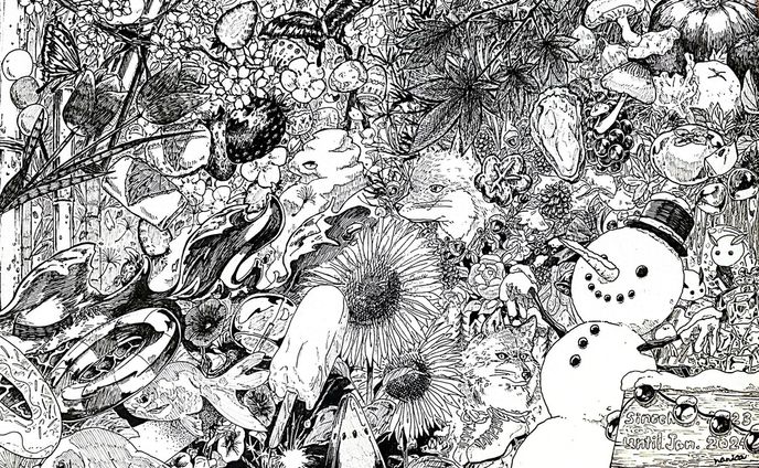 【四季】ボールペン画