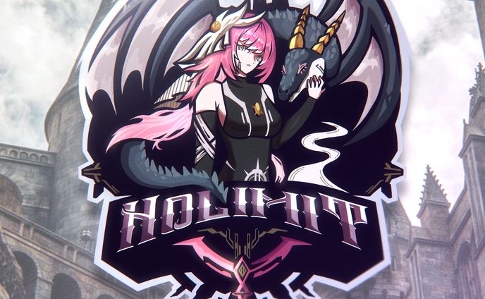 Mascot logo〜ドラゴン&女性〜