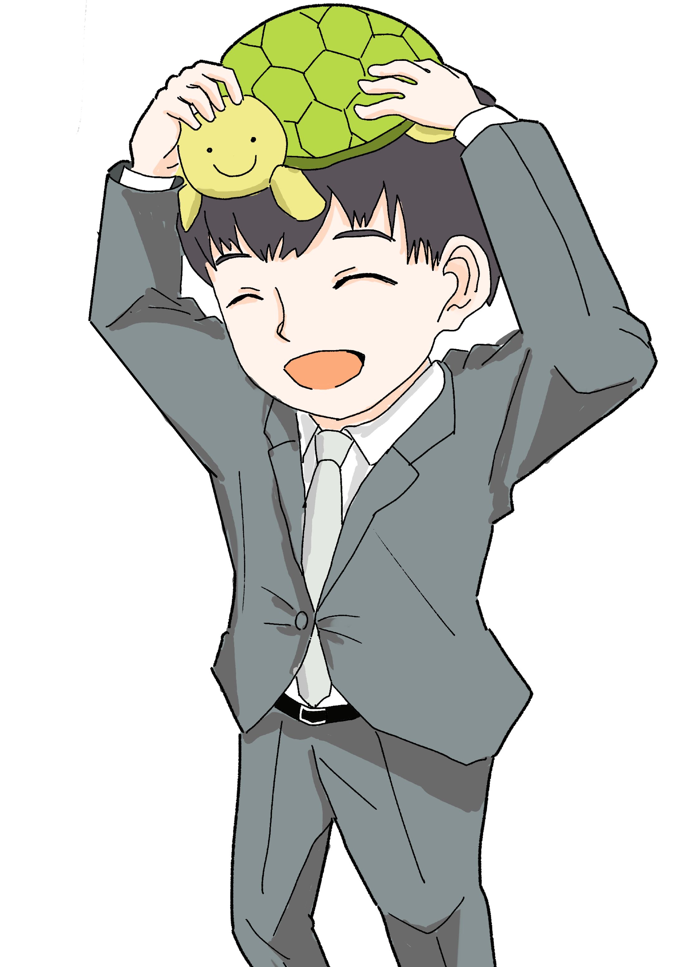 スーツ男性のカラーイラスト-1