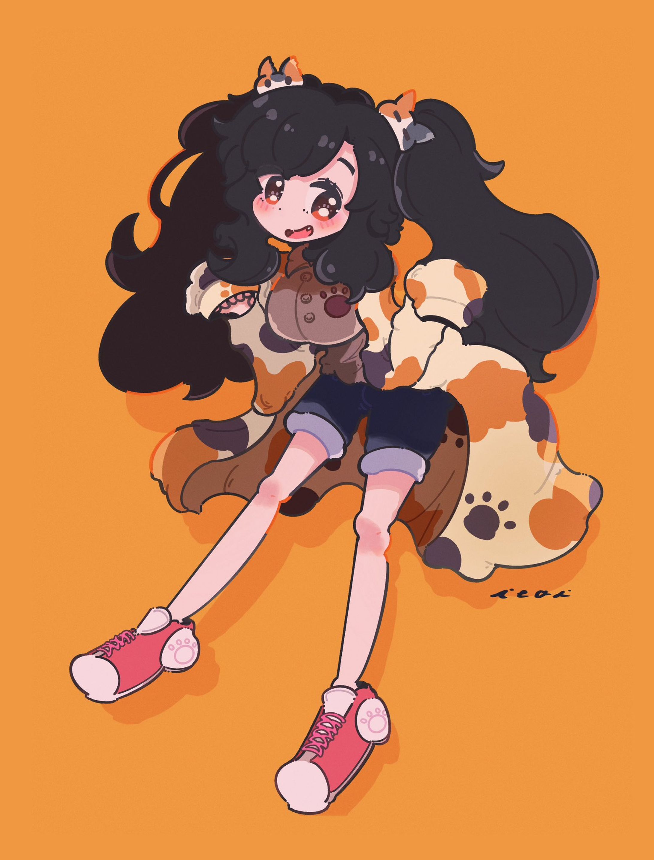 三毛猫な女の子-1