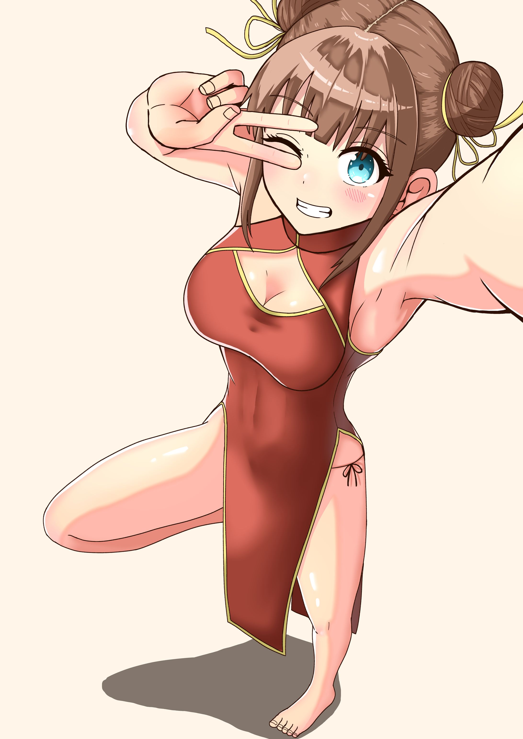 チャイナ服の女の子の自撮り-1