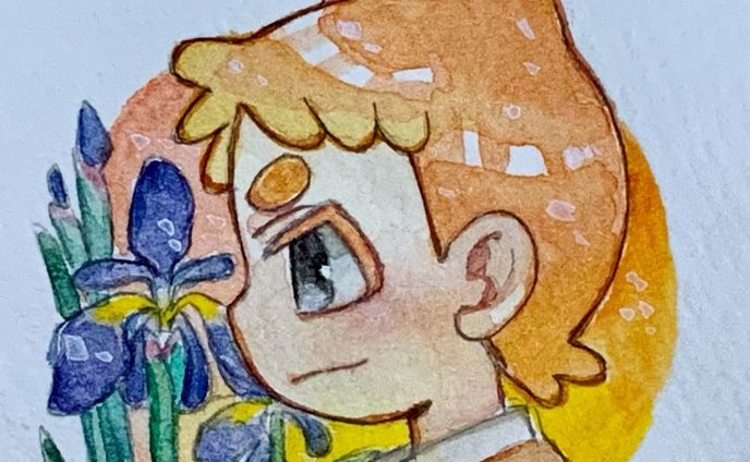 イラスト　漫画、透明水彩