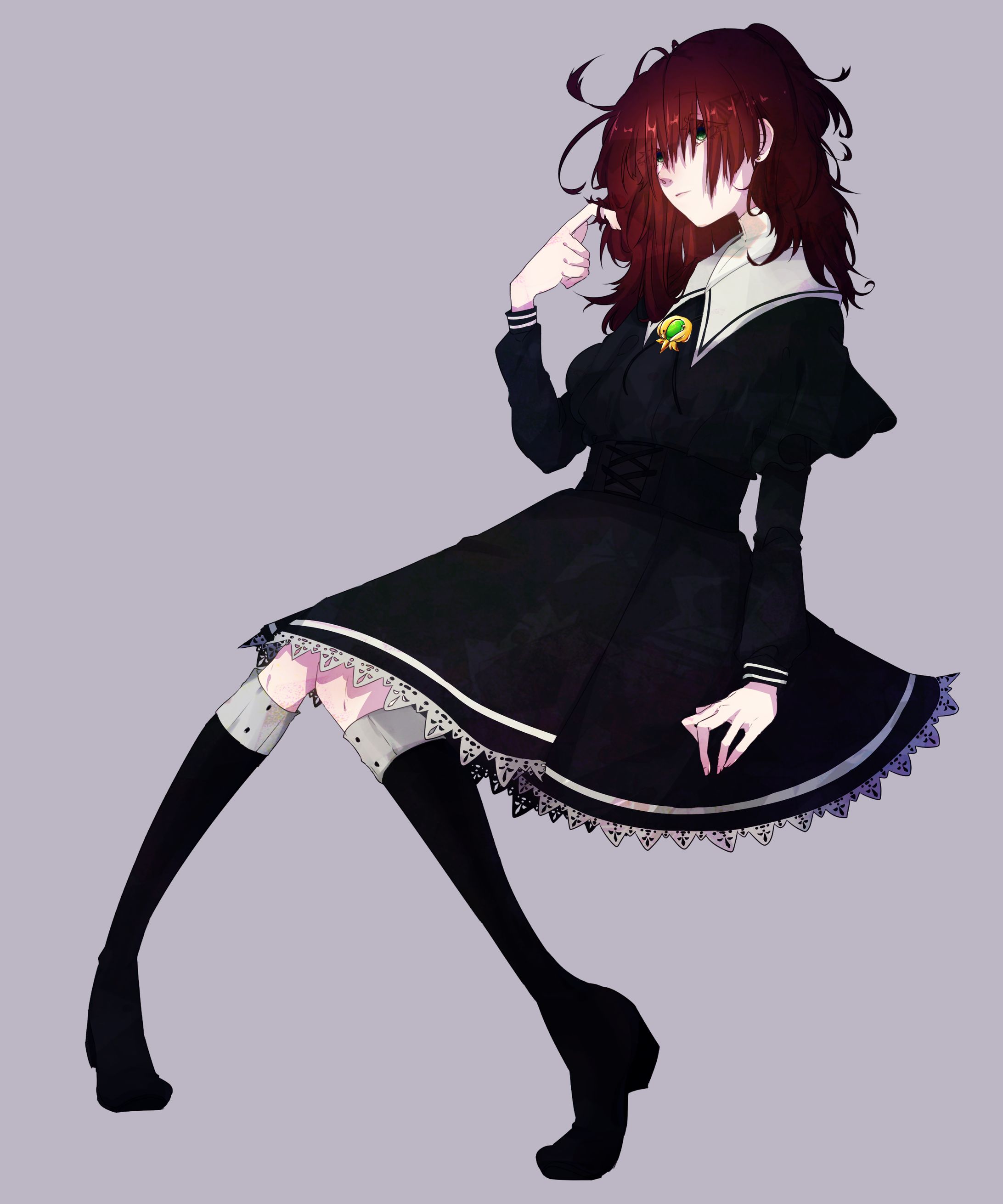 【キャラデザ】赤髪の女の子-1