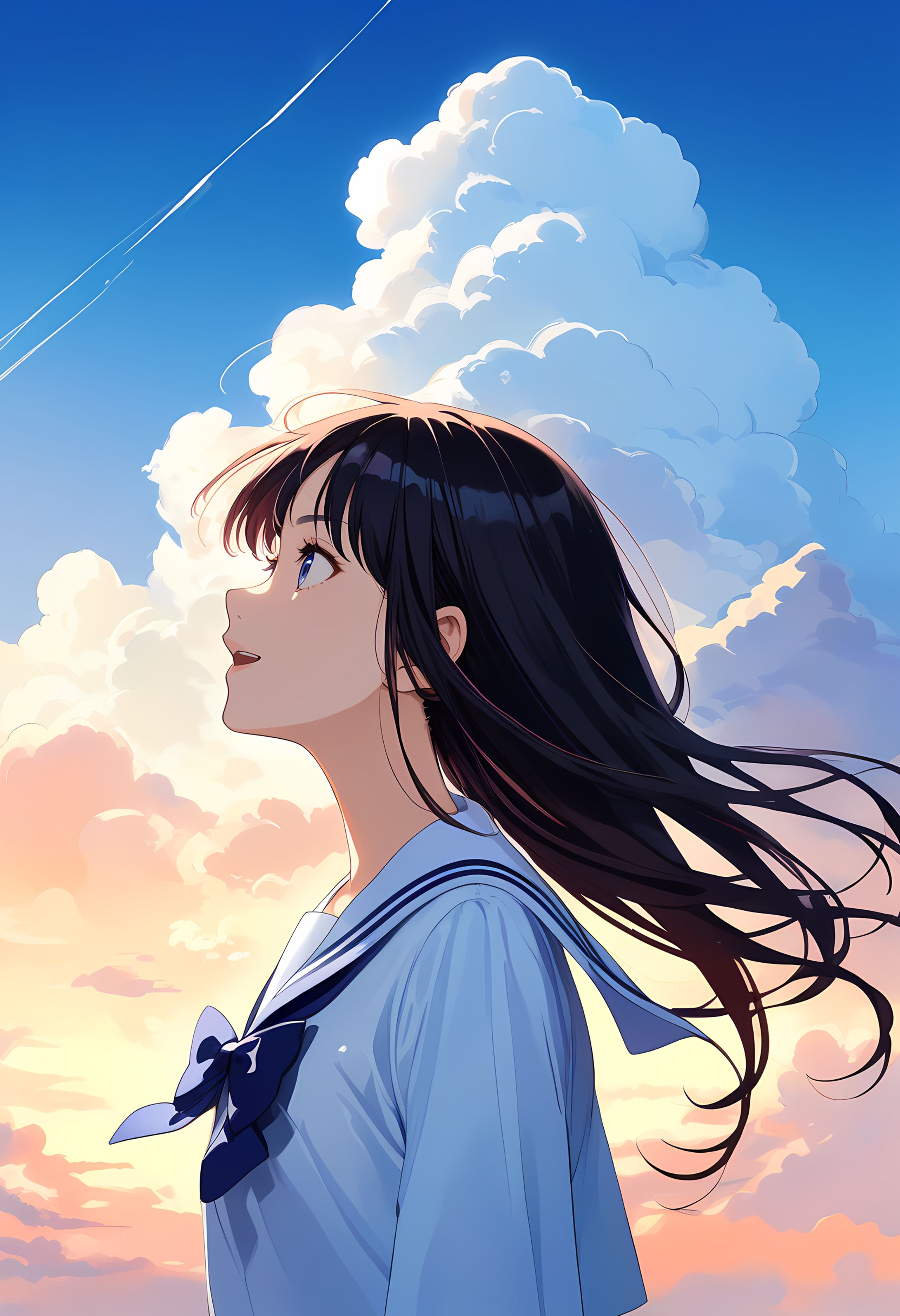 22 「入道雲と女子高生」-1