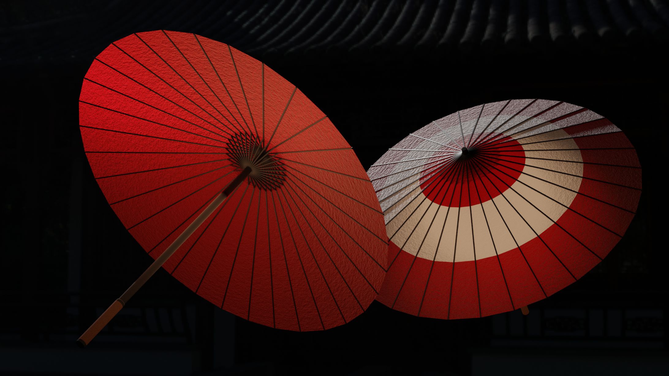唐傘　3Dモデル-1