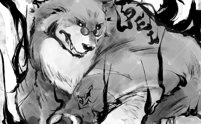 墨絵風OC：PEI様／illust