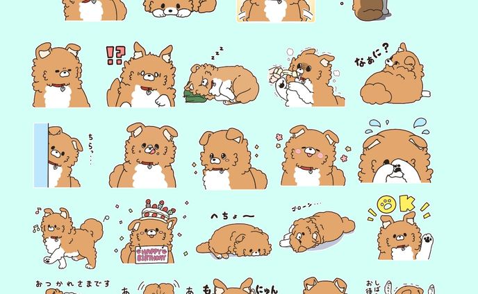 【オリジナル】我が家の犬モデルのLINEスタンプ