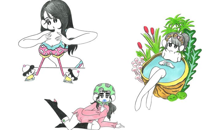 講談社「ViVi 2月号　ポーチの中身とヒミツのコソ練。」イラスト