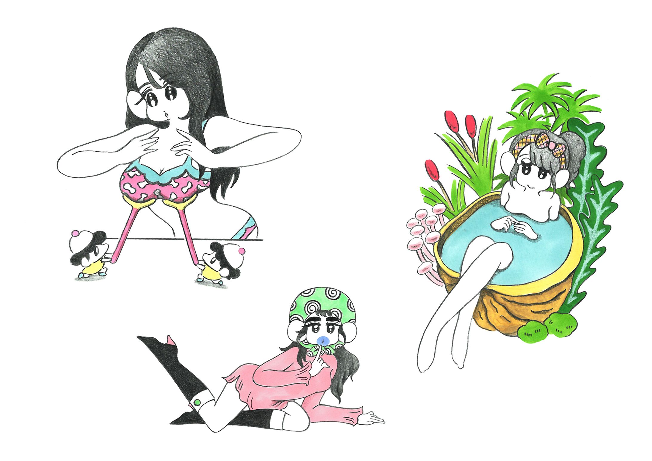 講談社「ViVi 2月号　ポーチの中身とヒミツのコソ練。」イラスト-1