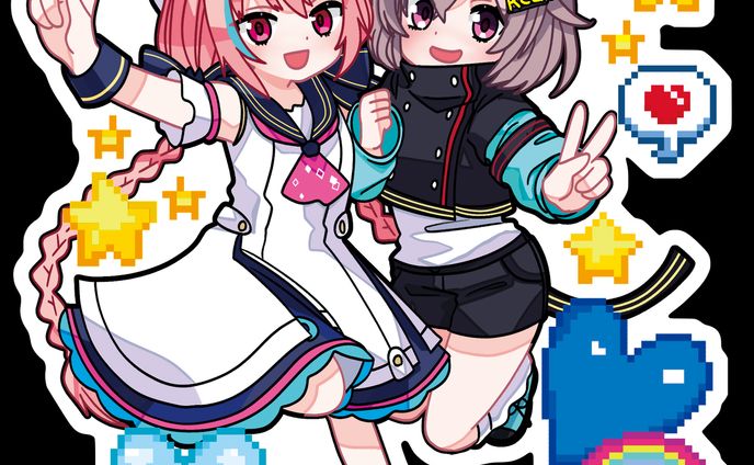 Vketキャラクターと販売中のアバターの販売促進のための配布シール用イラスト