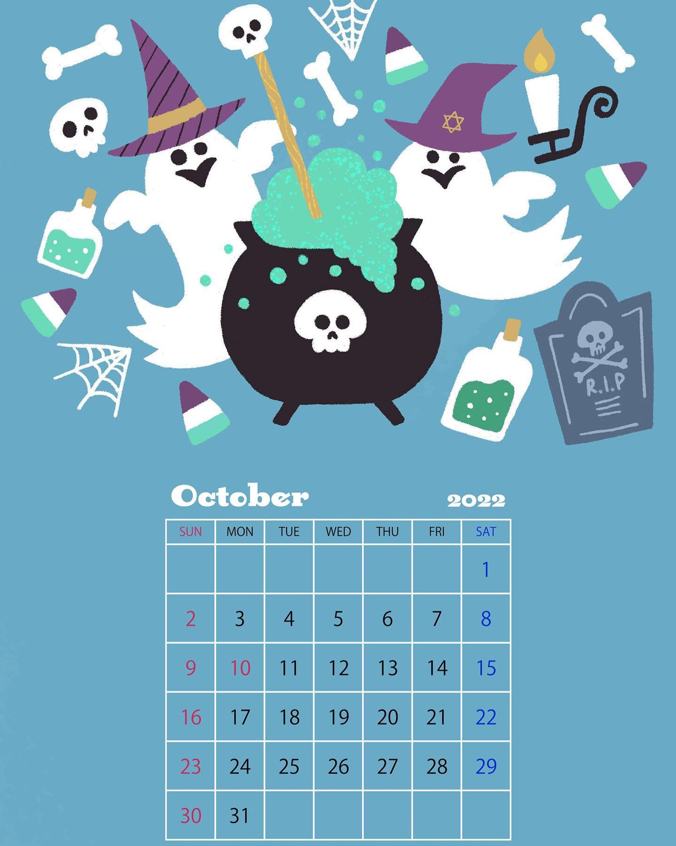 10月のイラストカレンダー出来ました。
個人のご使用の範囲で保存してお使い下さい。

上下が切れちゃってるのでTwitterやnoteにも載せますので保存の際はそちらからでもどうぞ。

#adobefrescoillustration 
#adobeillustrator #illustrator 
#photoshop #adobephotoshop 
#adobefresco #calendar 
#halloween #october 
#artwork #digitalillustration 
#イラストレーター #高井じゅり 
#ハロウィーン #カレンダー 
#カレンダーイラスト #1日1絵-1