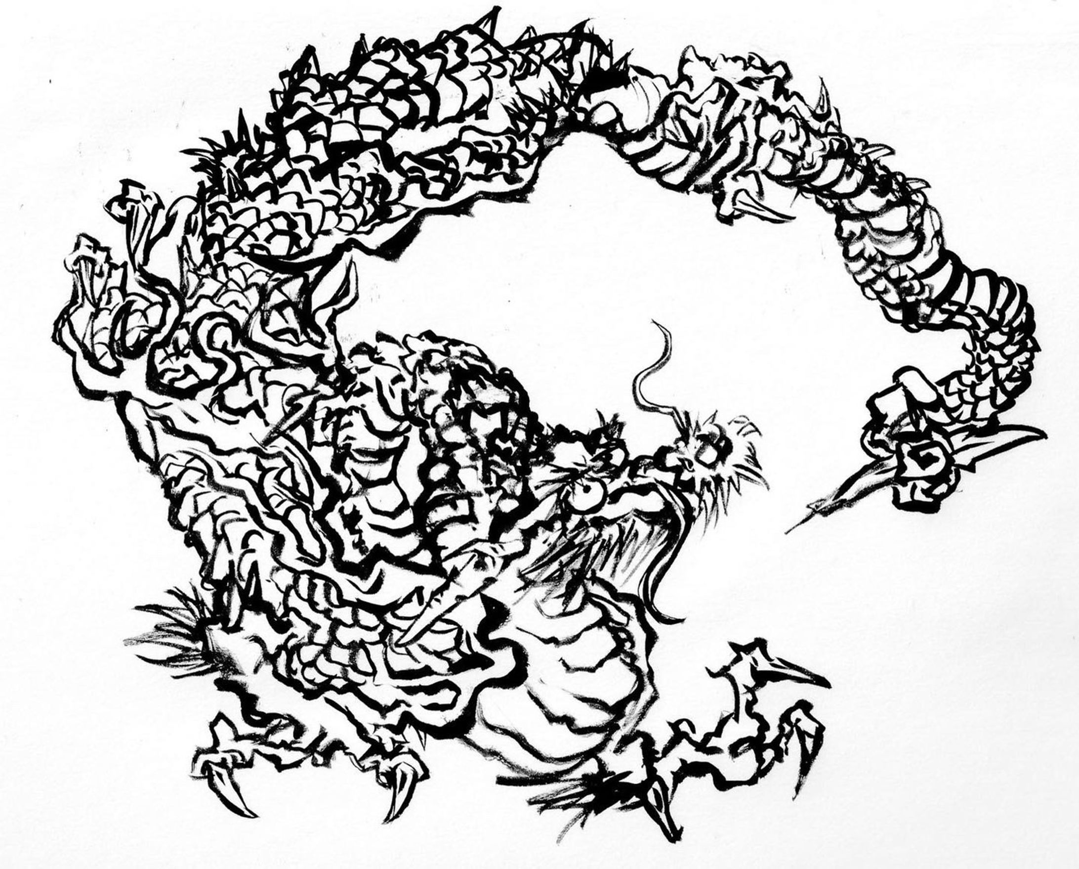 【模写】龍-筆ペン-1