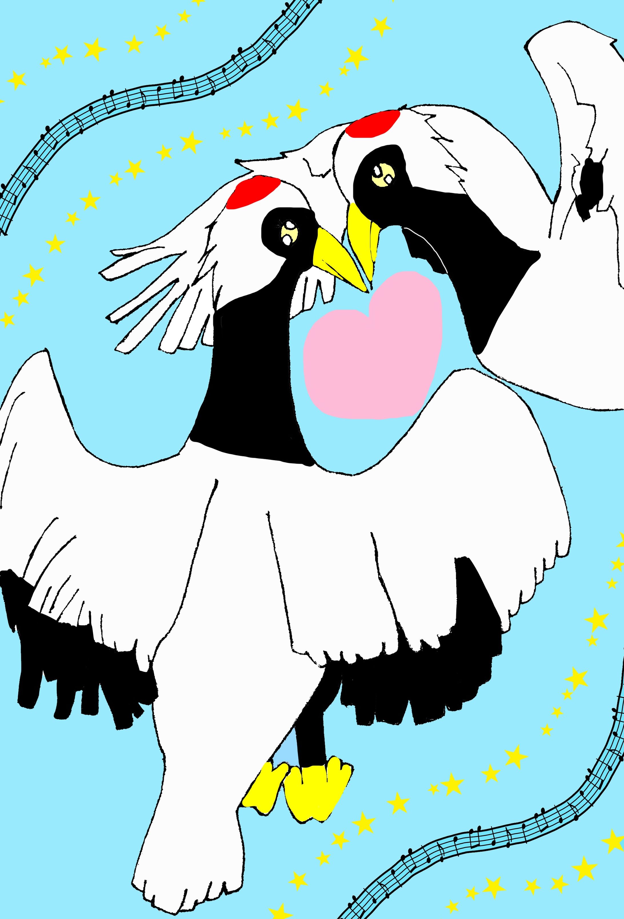 デジタルイラスト「鶴」-1