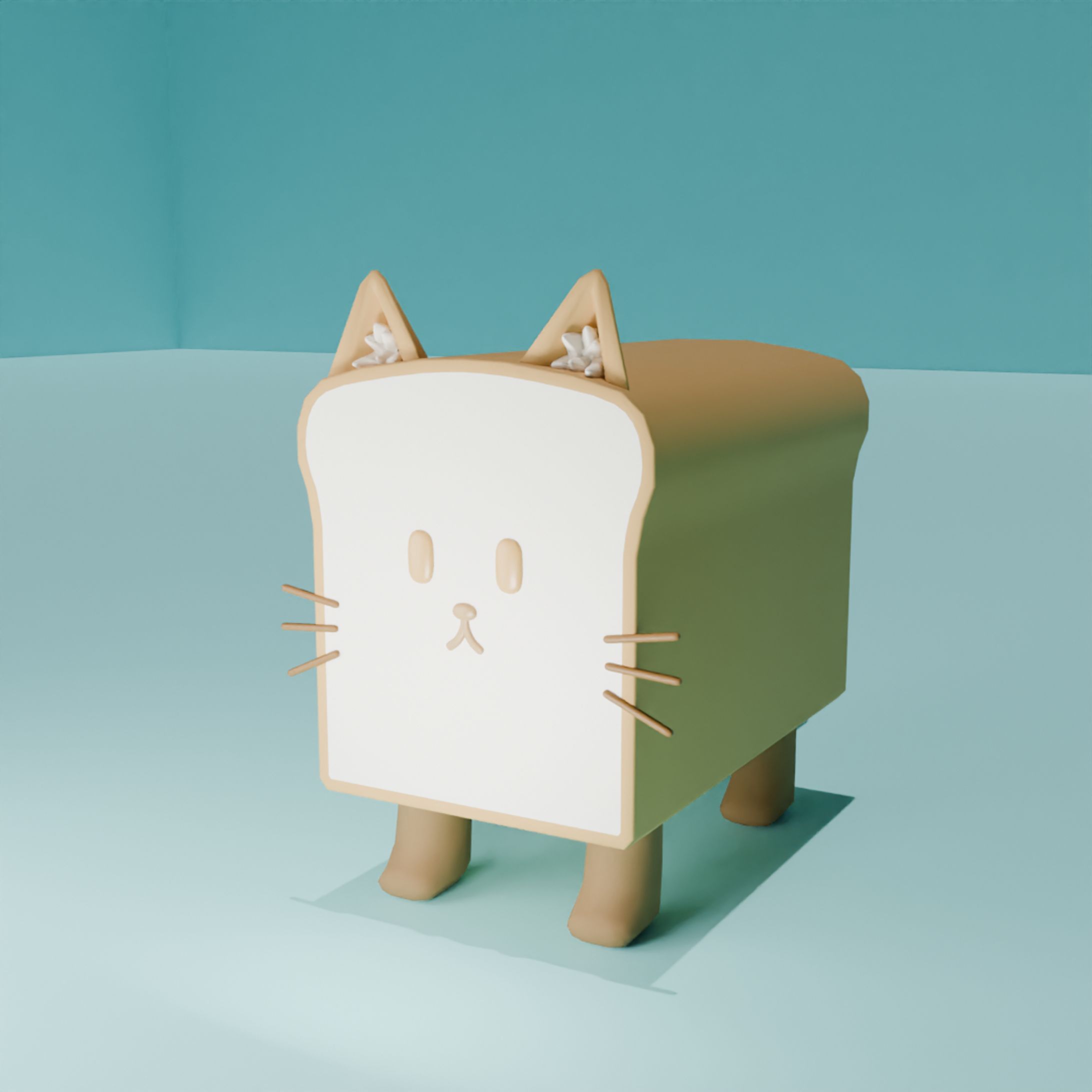 【3Dモデリング】食パンねこ-1