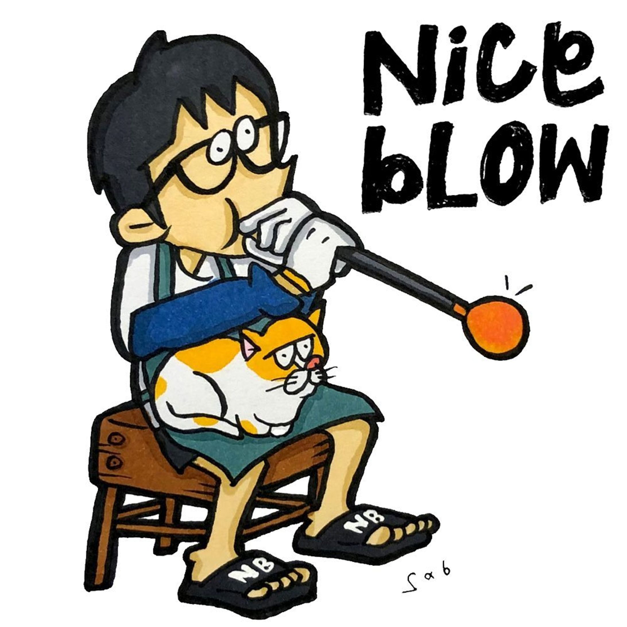 Re-Nice blow!!
#drawing  #illustration #art #artwork #cat #glassblowing #cartoon #イラスト #落書き #イラストレーター #絵 #アート #猫 #猫イラスト #カートゥーン #吹きガラス-1