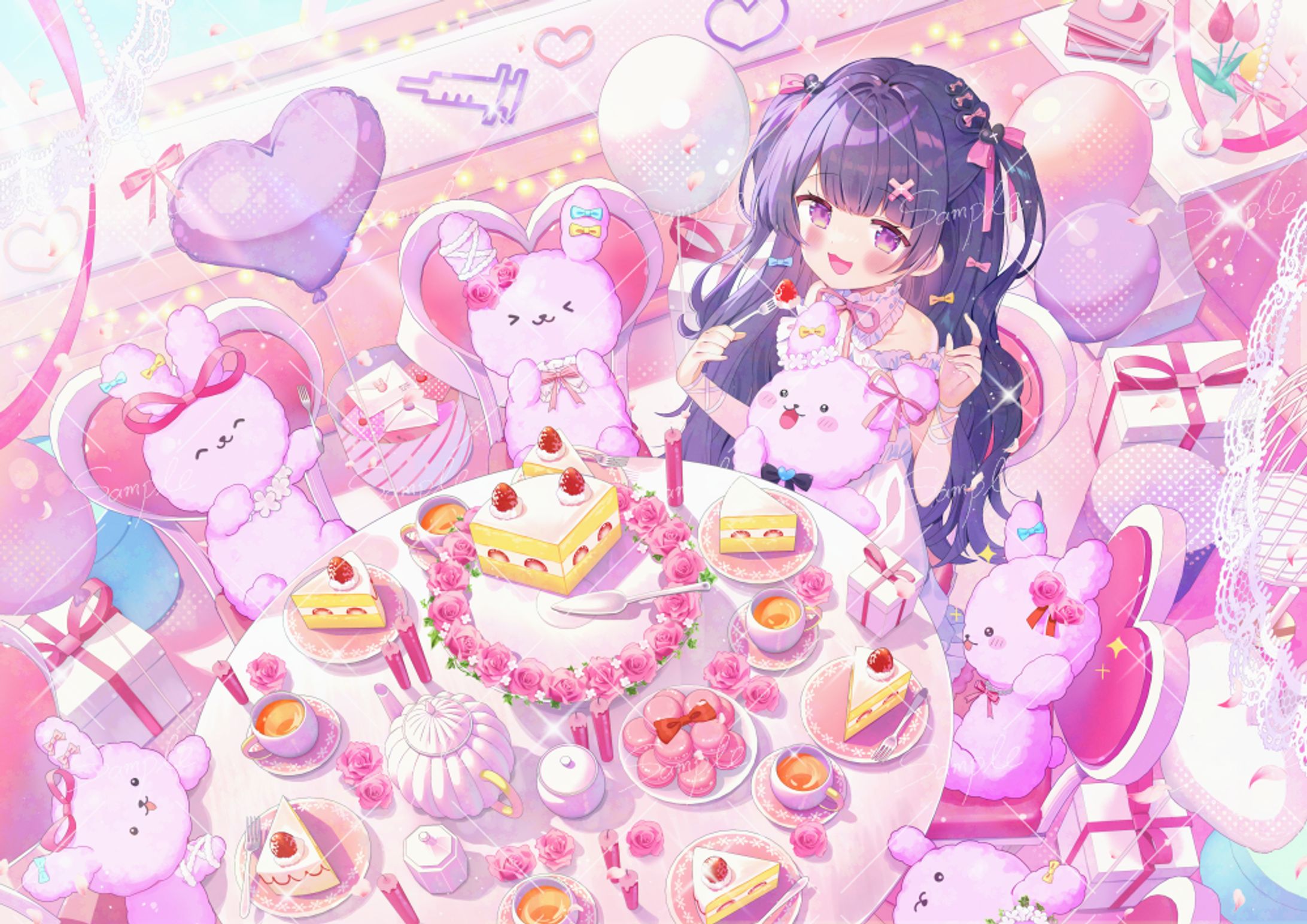 桜音エリカ様 誕生日イラスト-1