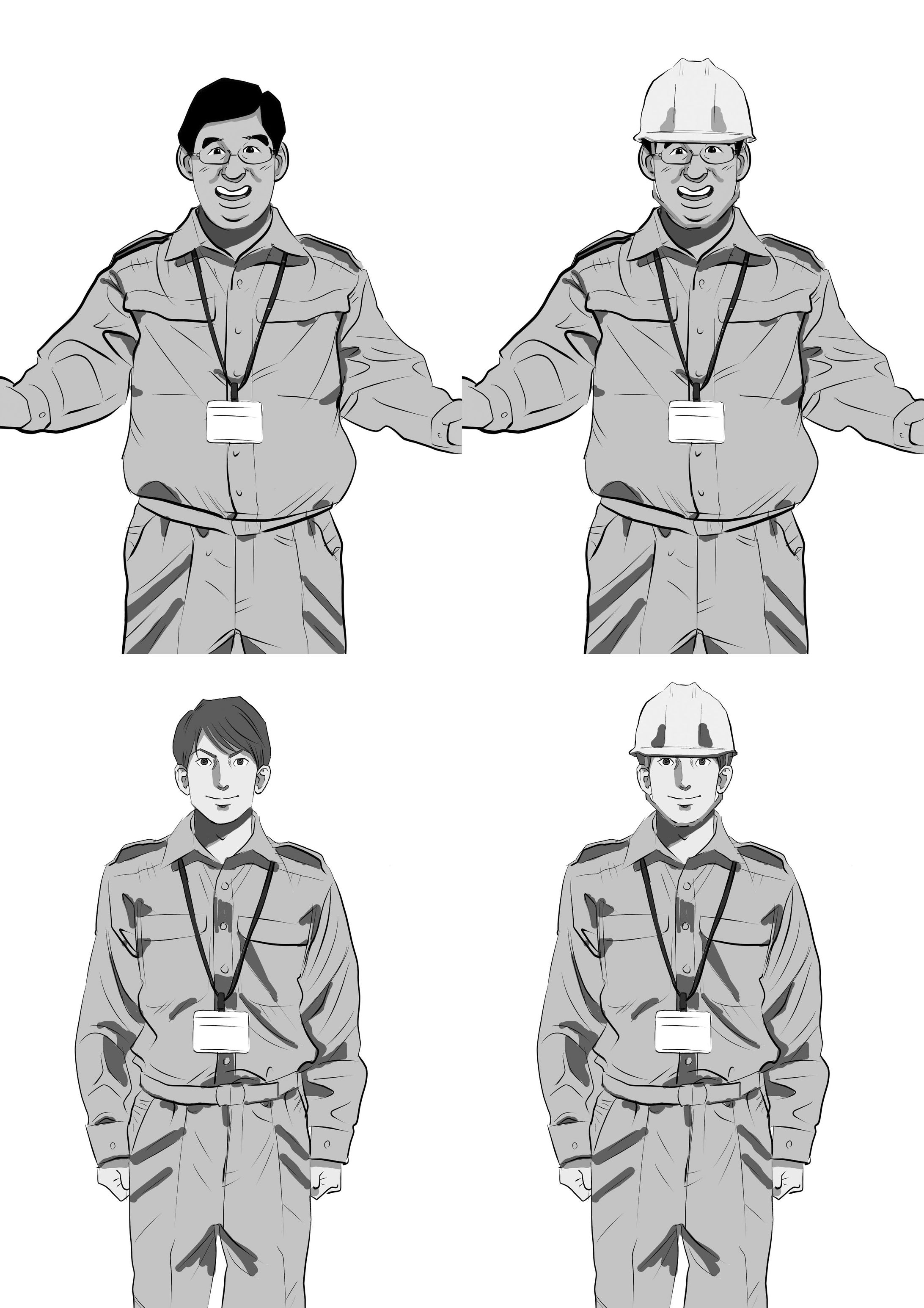 建設会社様漫画用キャラクターデザイン-1