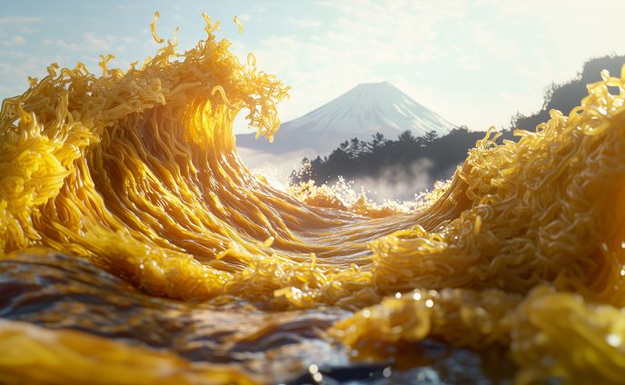 Midjourney V6.1_ラーメンの海