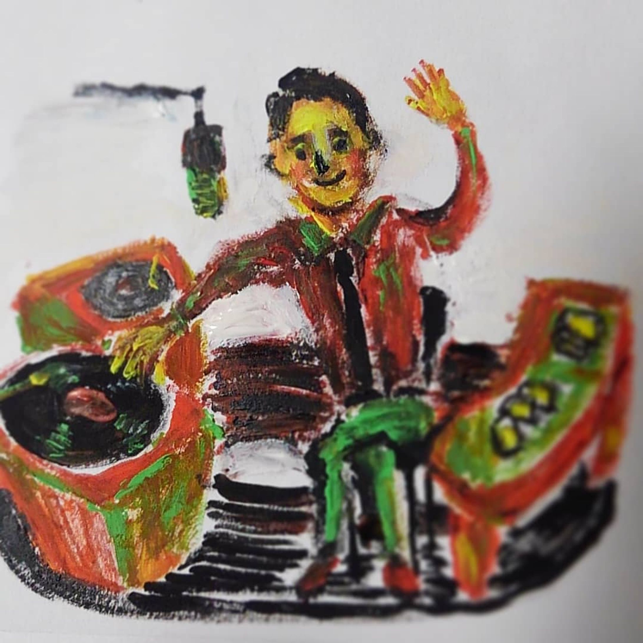 #昨日は #ディスクジョッキーの日
#Mr. #dj #糸居五郎
#オールナイトニッポン
◆
#今日は何の日
#whatistoday
#drawing #art 
#illustration
#一日一絵
#一発描き 
#下書きなし
#ctrlzの効かない世界-1