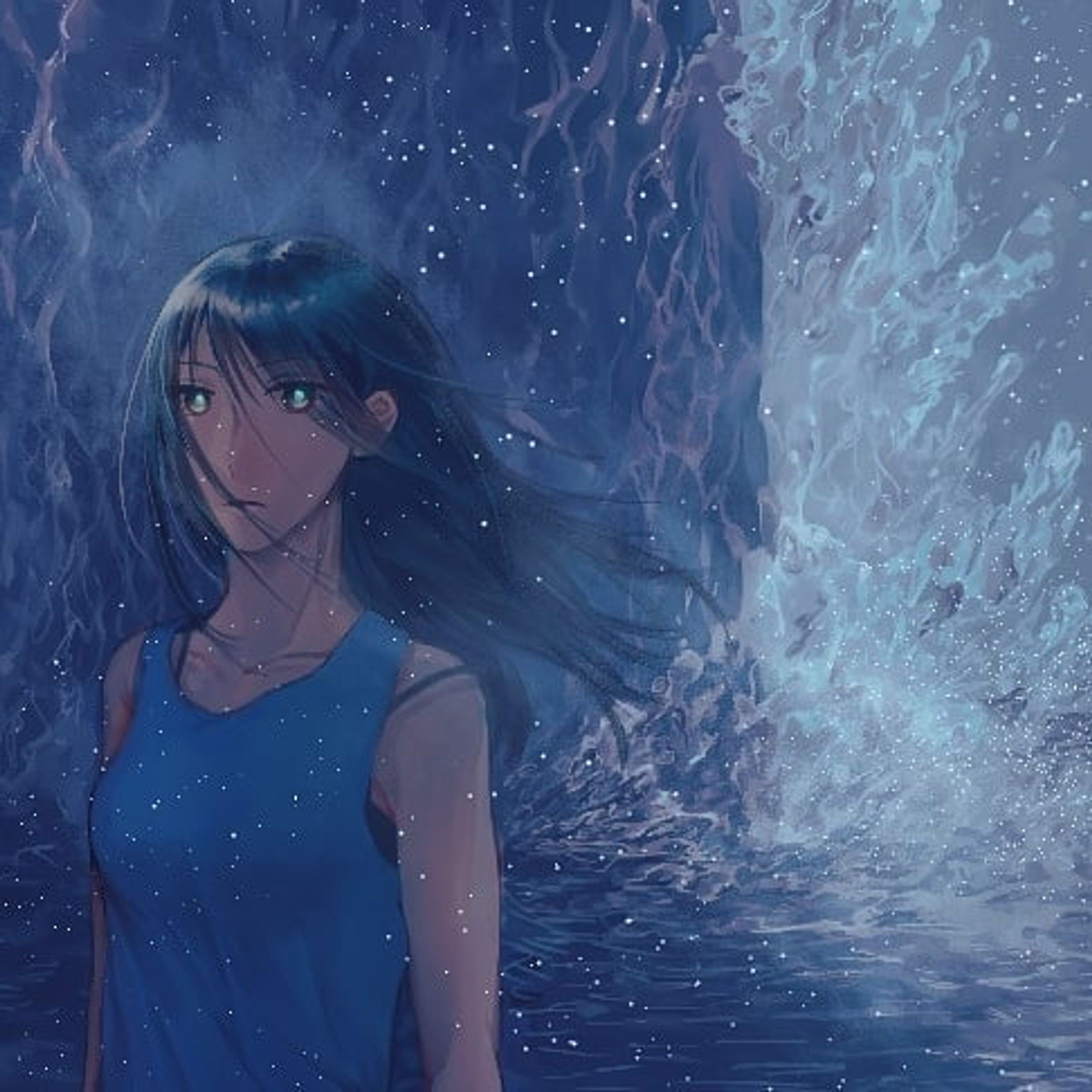 海の幽霊 #シーソウシーン #イラスト #illustration #海の絵 #seaillustration #青 #blue #saitousaillast-1