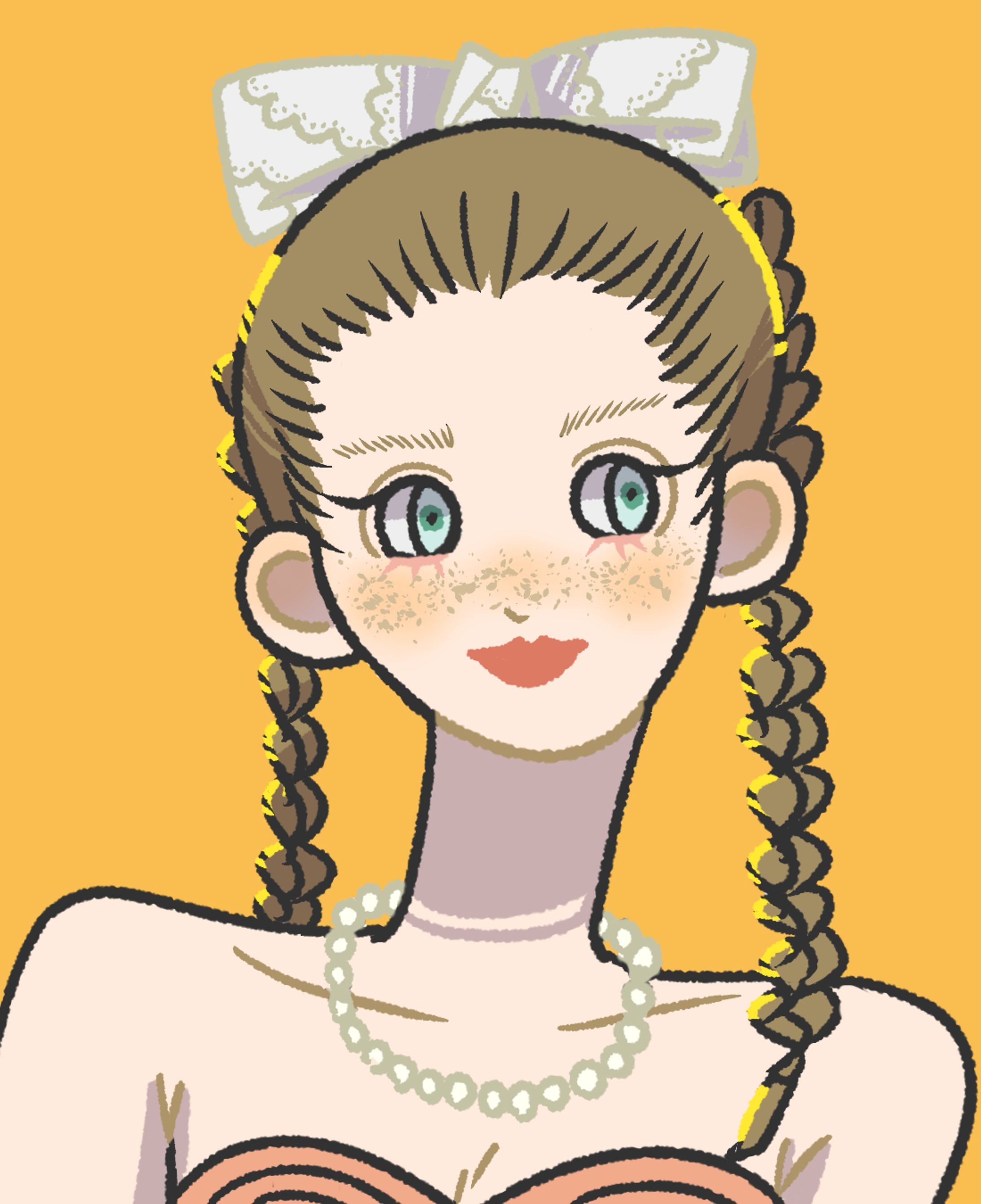 三つ編みリボンの女の子-1